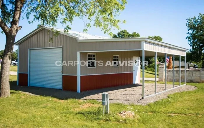 18' X 26' X 10' All Vertical Two Tone Metal Building