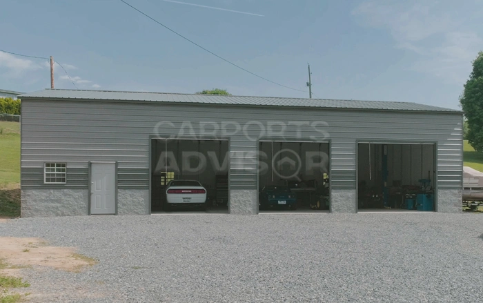 24' x 50' x 15' Vertical Roof Steel Garage