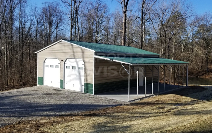 30' x 40' x 12' Two Car Metal Garage