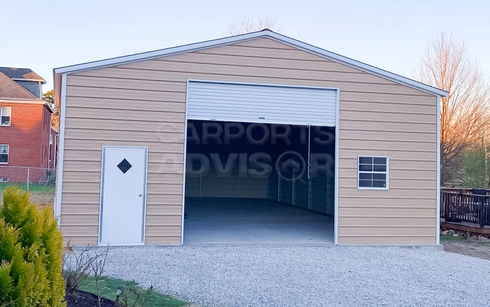 30' x 40' x 12' Enclosed Metal Garage