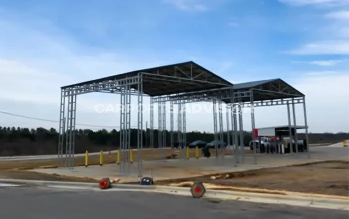 32’x32’x20′ Vertical Steel Carport