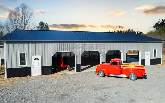 42' x 72' x 12' All Vertical Metal Garage