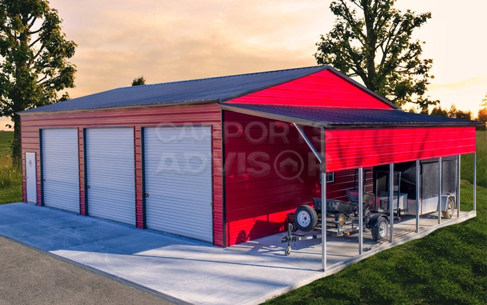 30x41x12-lean-to-metal-garage-side-view