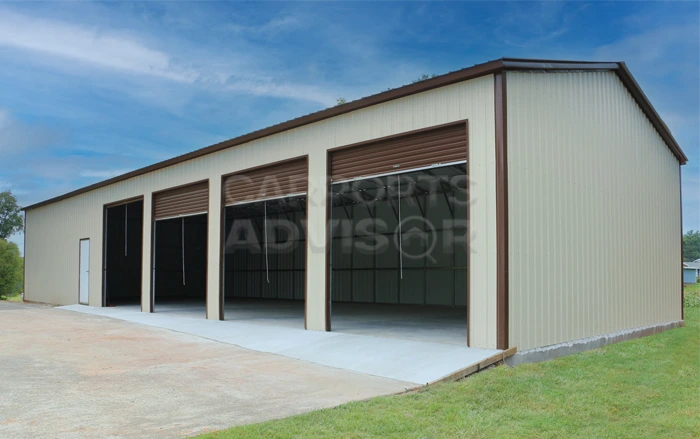 30' x 80' x 12' 4-Car Side Entry Metal Building