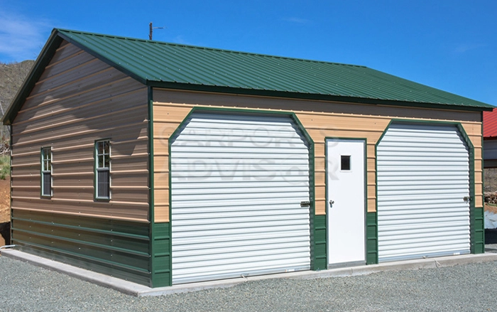 24x26x9-fully-enclosed-side-entry-metal-garage