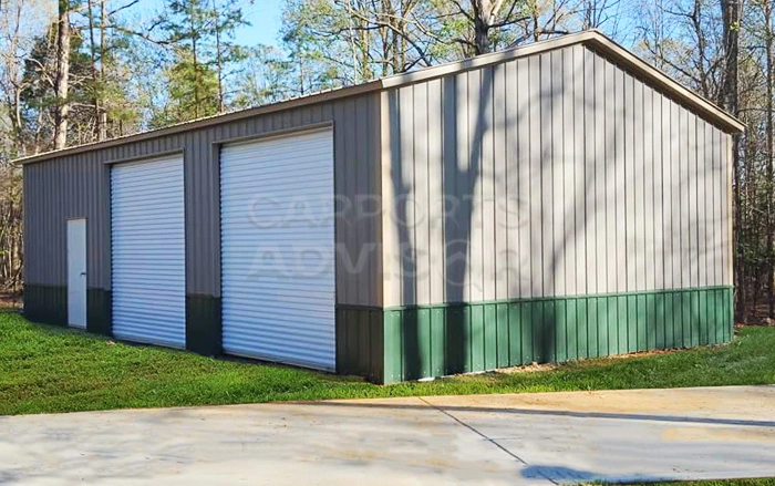 30x30x10-fully-enclosed-all-vertical-side-entry-garage-side-view